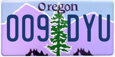 OR license plate 009DYU