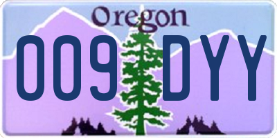 OR license plate 009DYY