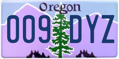 OR license plate 009DYZ