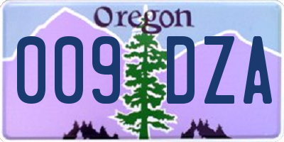 OR license plate 009DZA