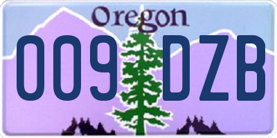 OR license plate 009DZB