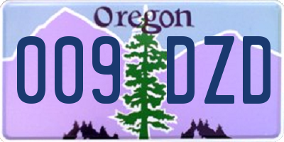 OR license plate 009DZD