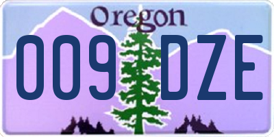 OR license plate 009DZE