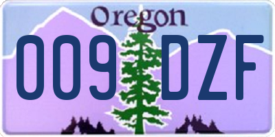 OR license plate 009DZF