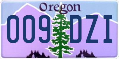 OR license plate 009DZI