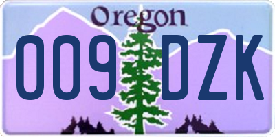 OR license plate 009DZK