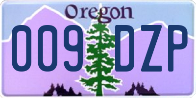 OR license plate 009DZP