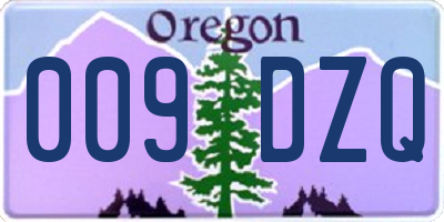 OR license plate 009DZQ