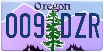 OR license plate 009DZR