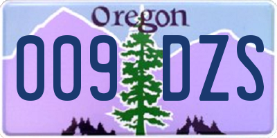 OR license plate 009DZS