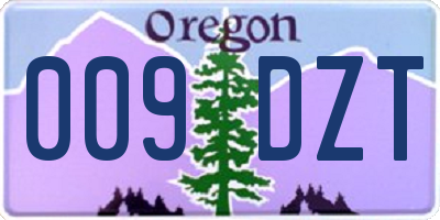 OR license plate 009DZT