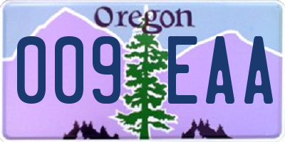 OR license plate 009EAA