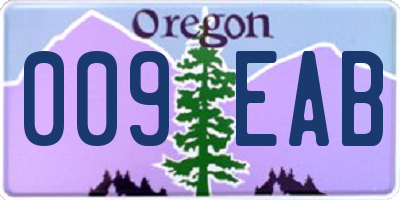 OR license plate 009EAB
