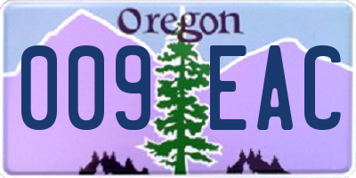 OR license plate 009EAC