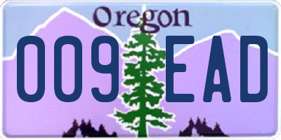 OR license plate 009EAD