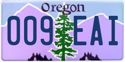 OR license plate 009EAI