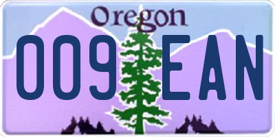 OR license plate 009EAN