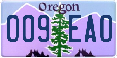 OR license plate 009EAO