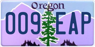 OR license plate 009EAP