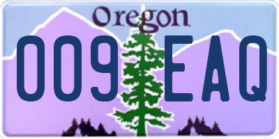 OR license plate 009EAQ