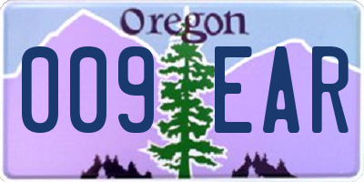 OR license plate 009EAR