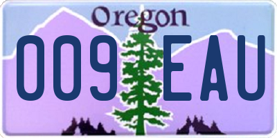 OR license plate 009EAU