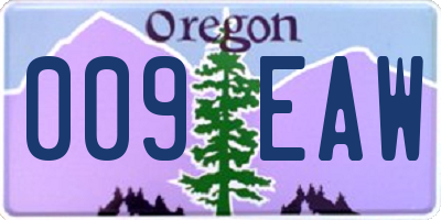 OR license plate 009EAW