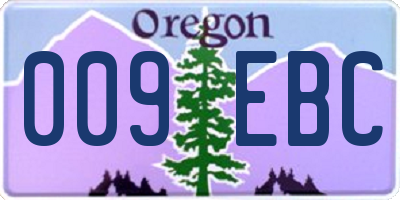 OR license plate 009EBC