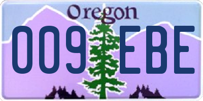 OR license plate 009EBE
