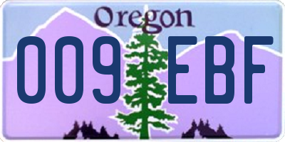 OR license plate 009EBF
