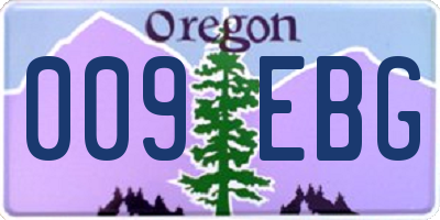 OR license plate 009EBG
