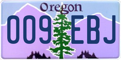OR license plate 009EBJ