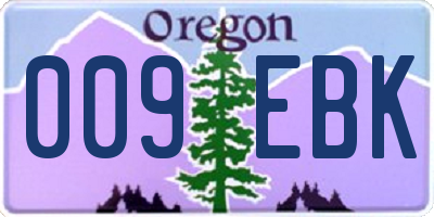 OR license plate 009EBK