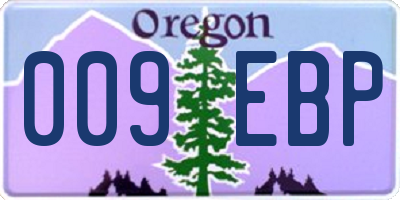 OR license plate 009EBP