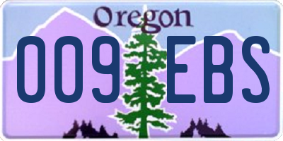 OR license plate 009EBS