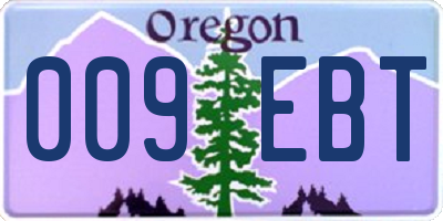 OR license plate 009EBT