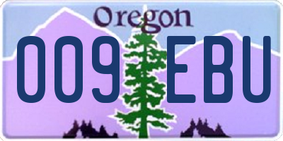 OR license plate 009EBU