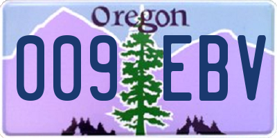 OR license plate 009EBV