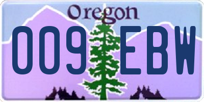 OR license plate 009EBW