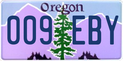 OR license plate 009EBY