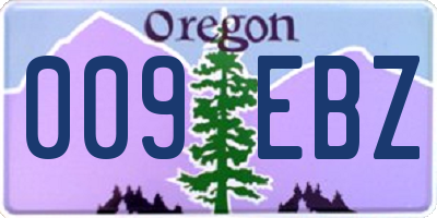 OR license plate 009EBZ
