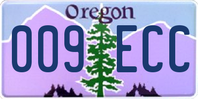 OR license plate 009ECC