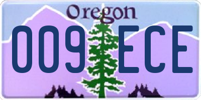 OR license plate 009ECE