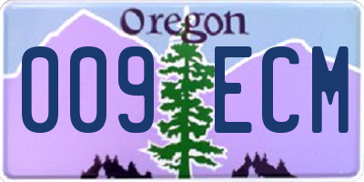 OR license plate 009ECM