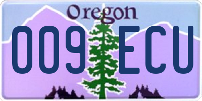 OR license plate 009ECU