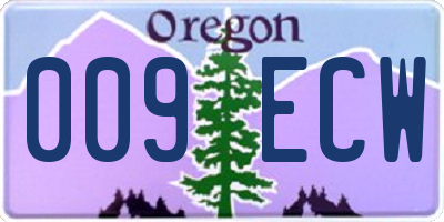 OR license plate 009ECW