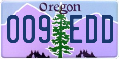 OR license plate 009EDD