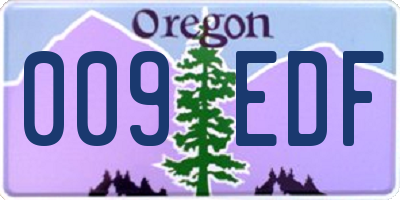 OR license plate 009EDF