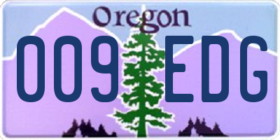 OR license plate 009EDG