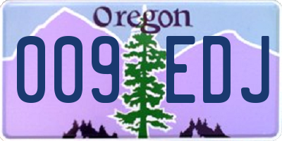 OR license plate 009EDJ